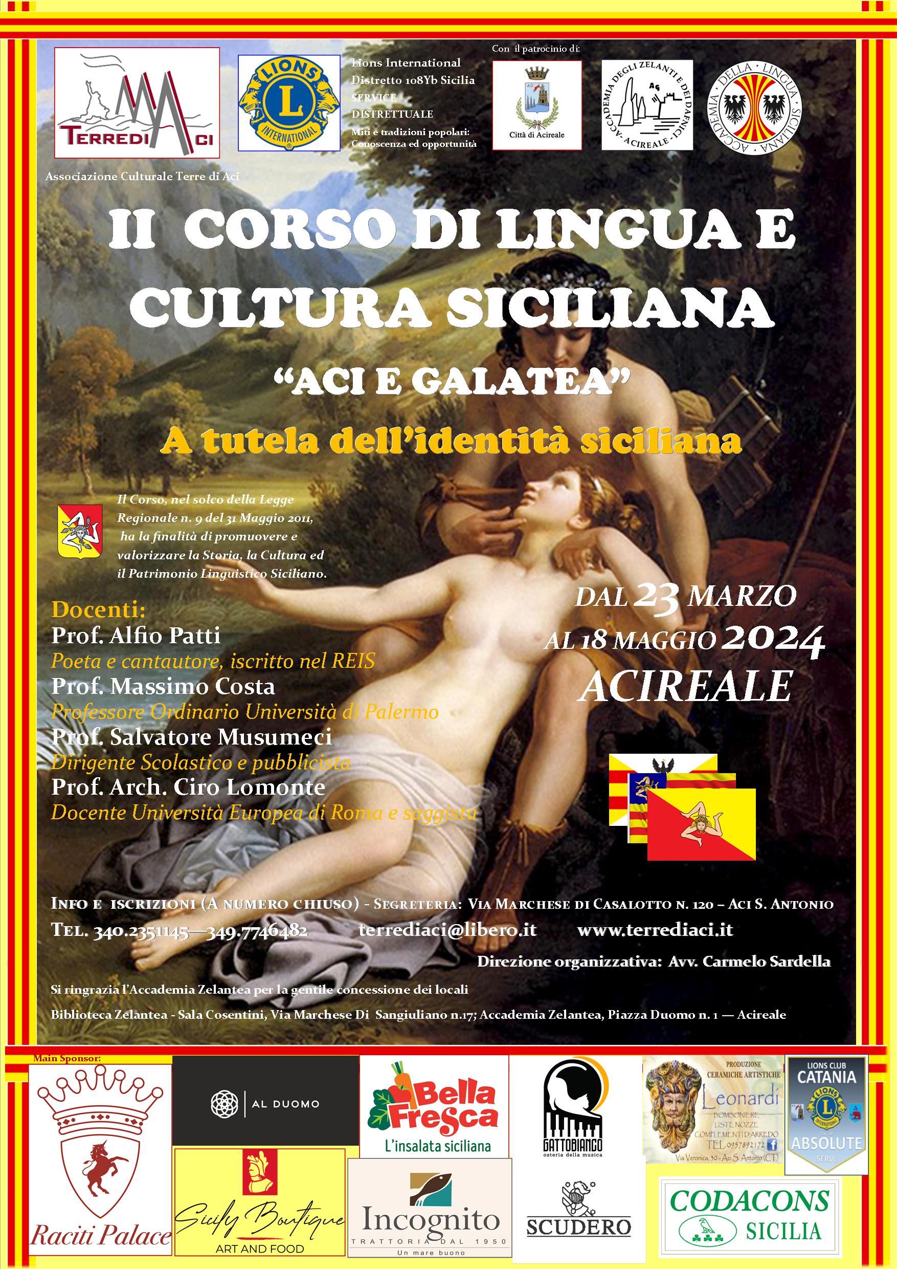 II Corso di Lingua e Cultura Siciliana "Aci e Galatea" 2024